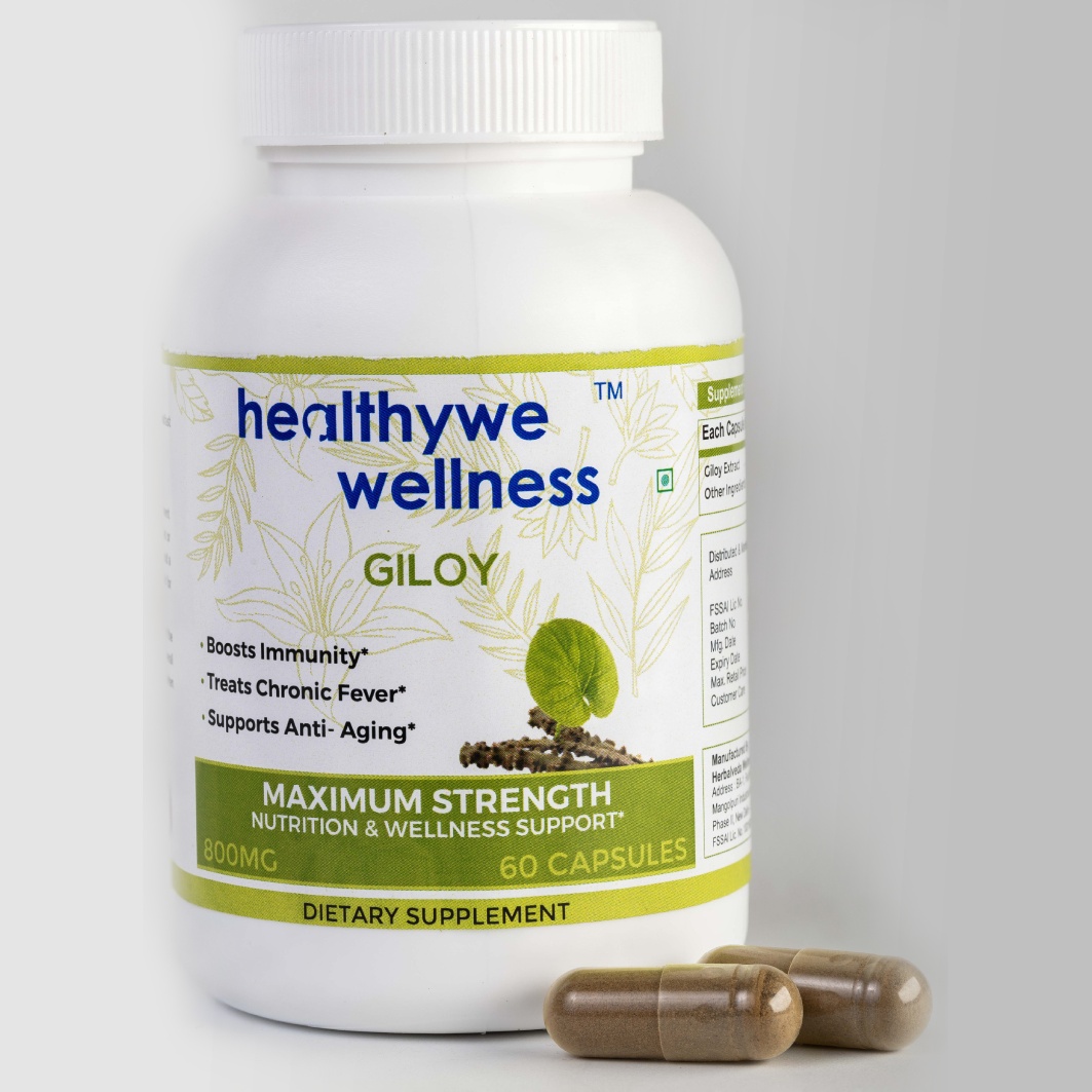 Giloy 800mg – Immune System Booster & Blood Purifier | Antioxidant-Rich Herbal Supplement | 60 Veg Tablets