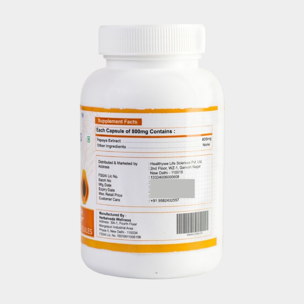 Papaya 800mg Powerful Antioxidant
