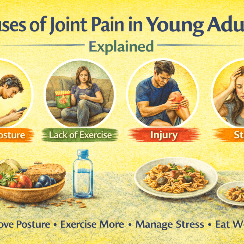 causes of joint pain in young adults including poor posture lack of exercise injury stress and lifestyle habits